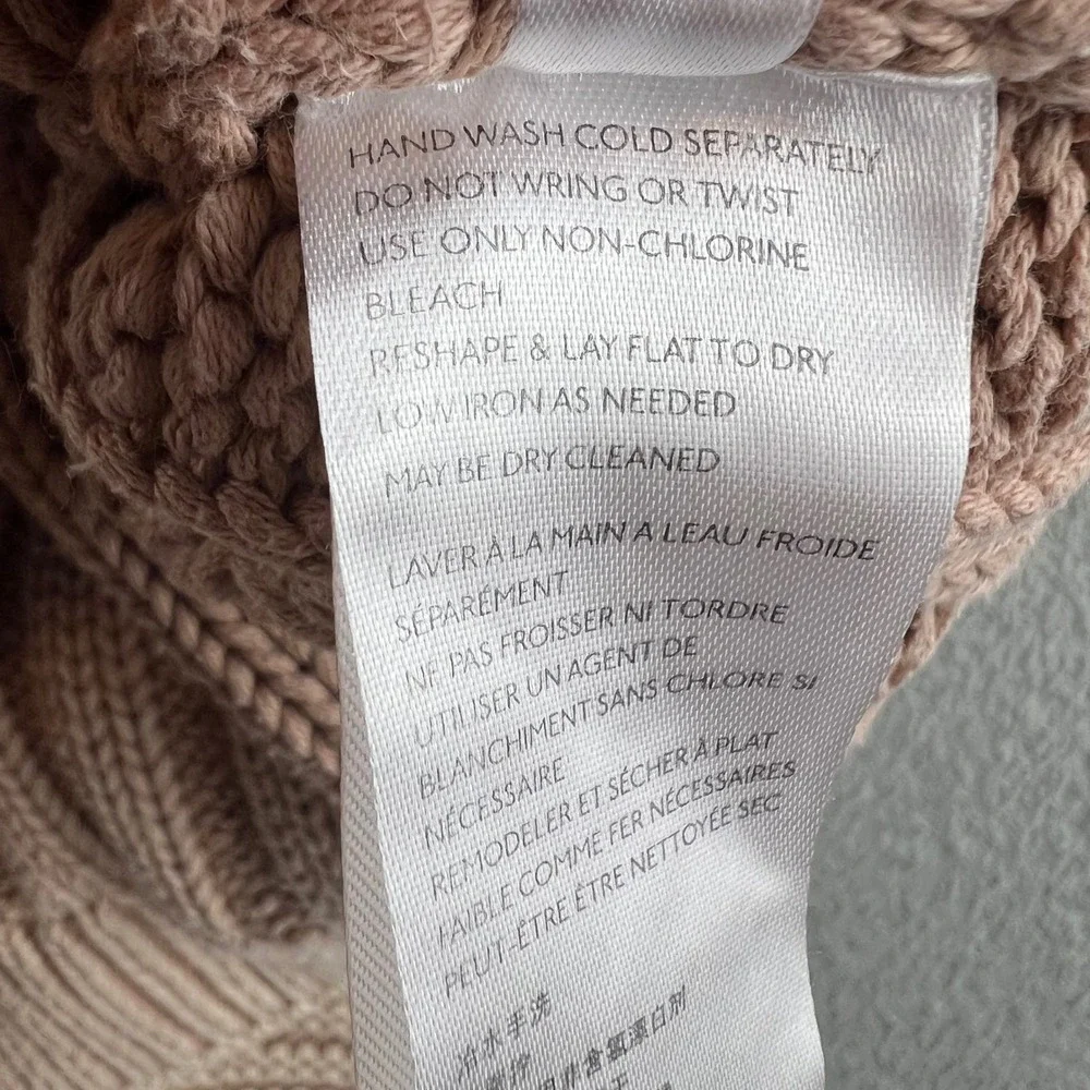 Free People On A Boat Sweater XS Pink Cotton Chunky Knit Mock Neck